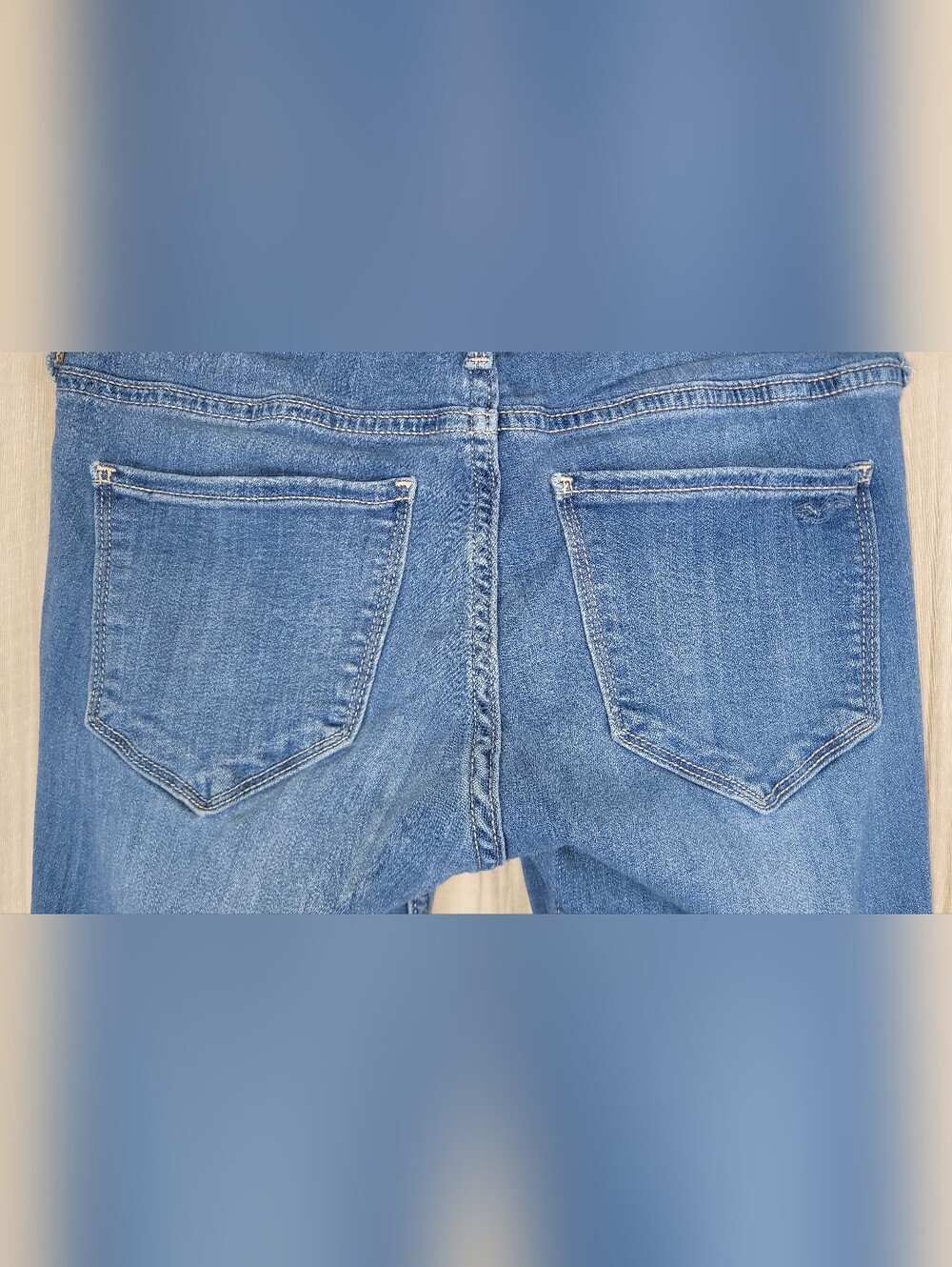 Hollister Low Rise Jean Leggings Classic Blue Distressed Skinny Jeans - 7R 28 - Picture 5 of 16